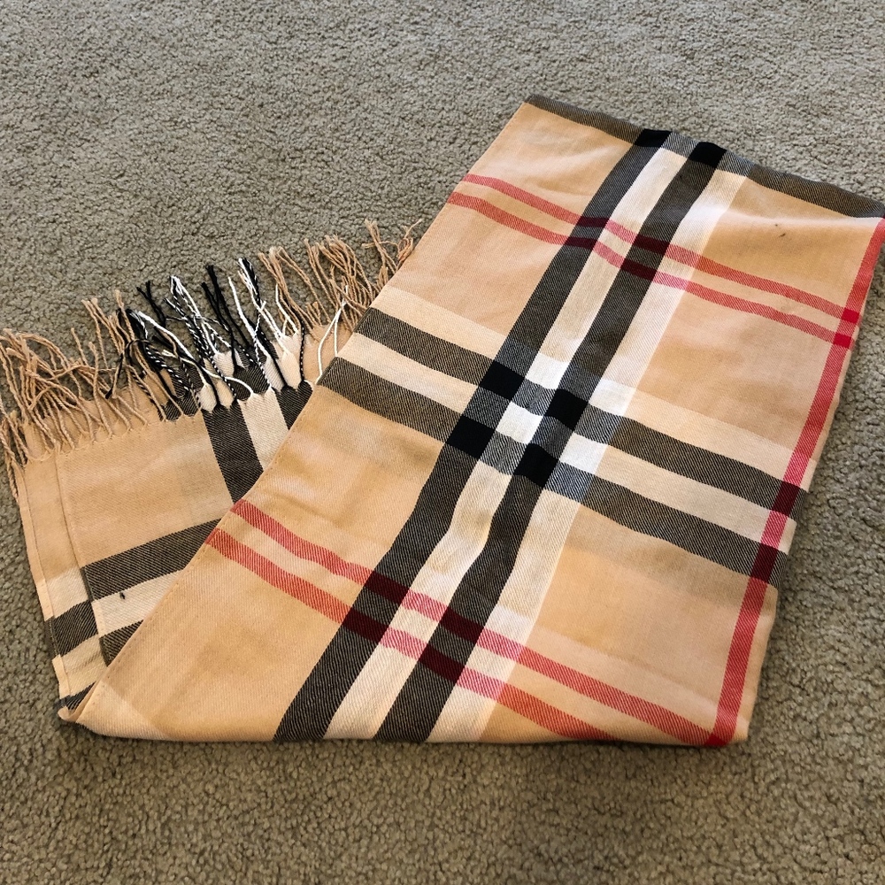 Tan Plaid Scarf